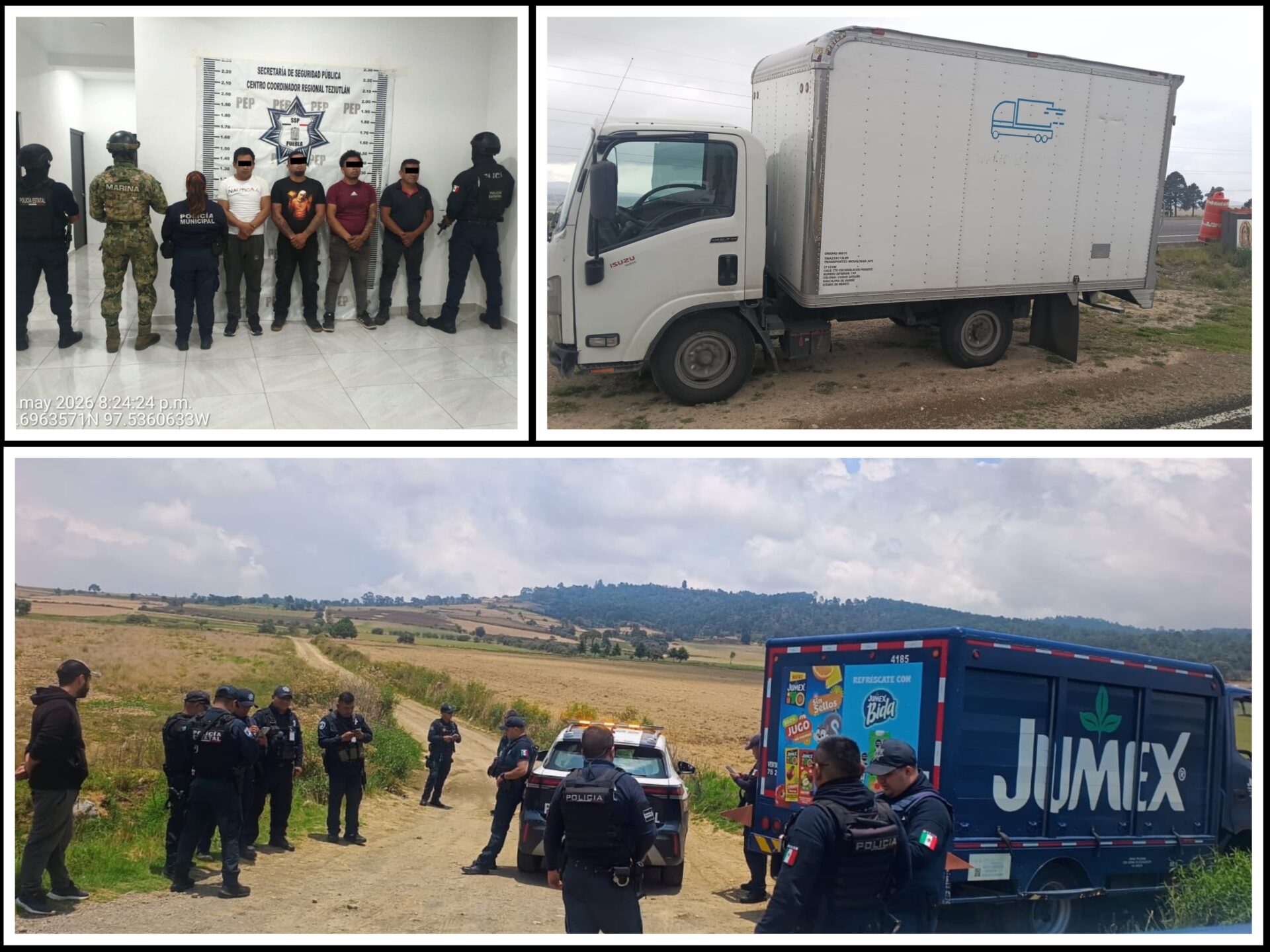 Cae banda de asaltantes de vehículos en la carretera de cuota Virreyes-Teziutlán y tramo de la federal