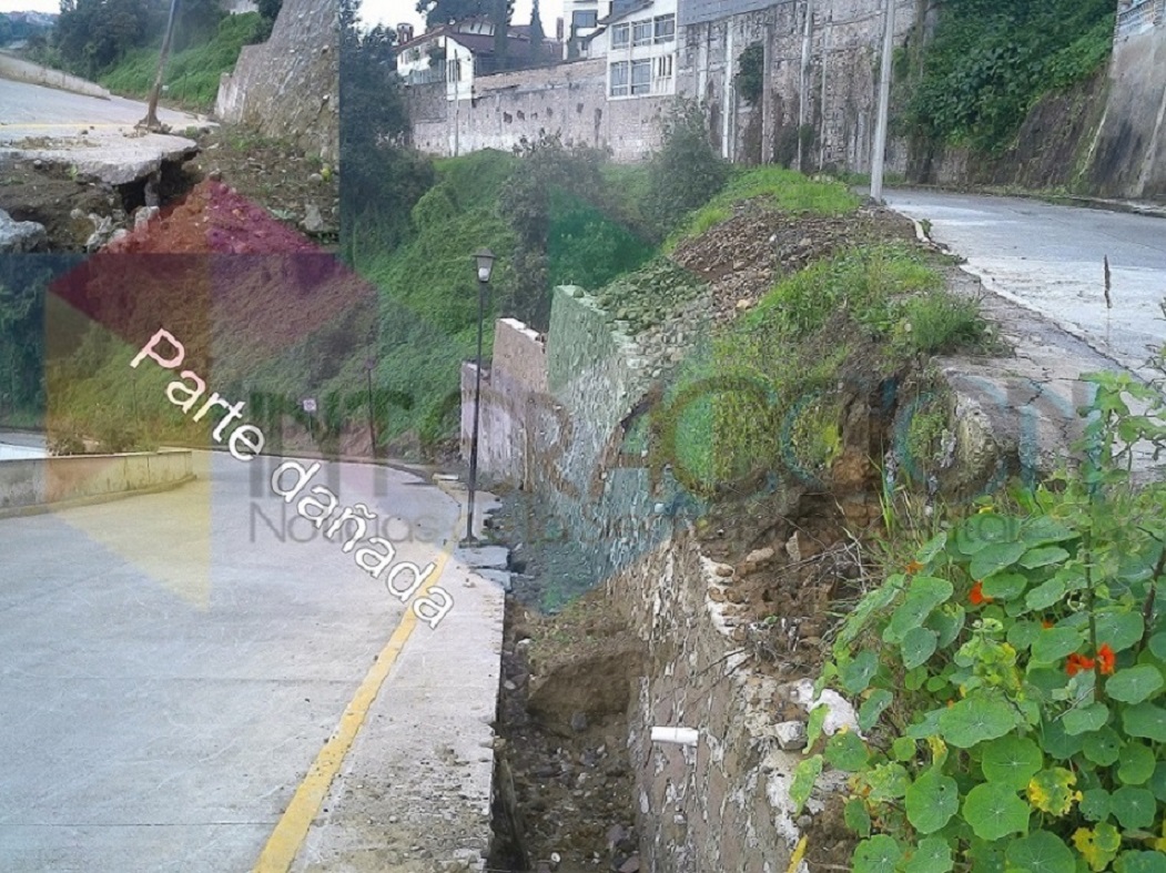 La nula captación de agua pluvial comienza a afectar muro de contención recién edificado en el Arco Francia